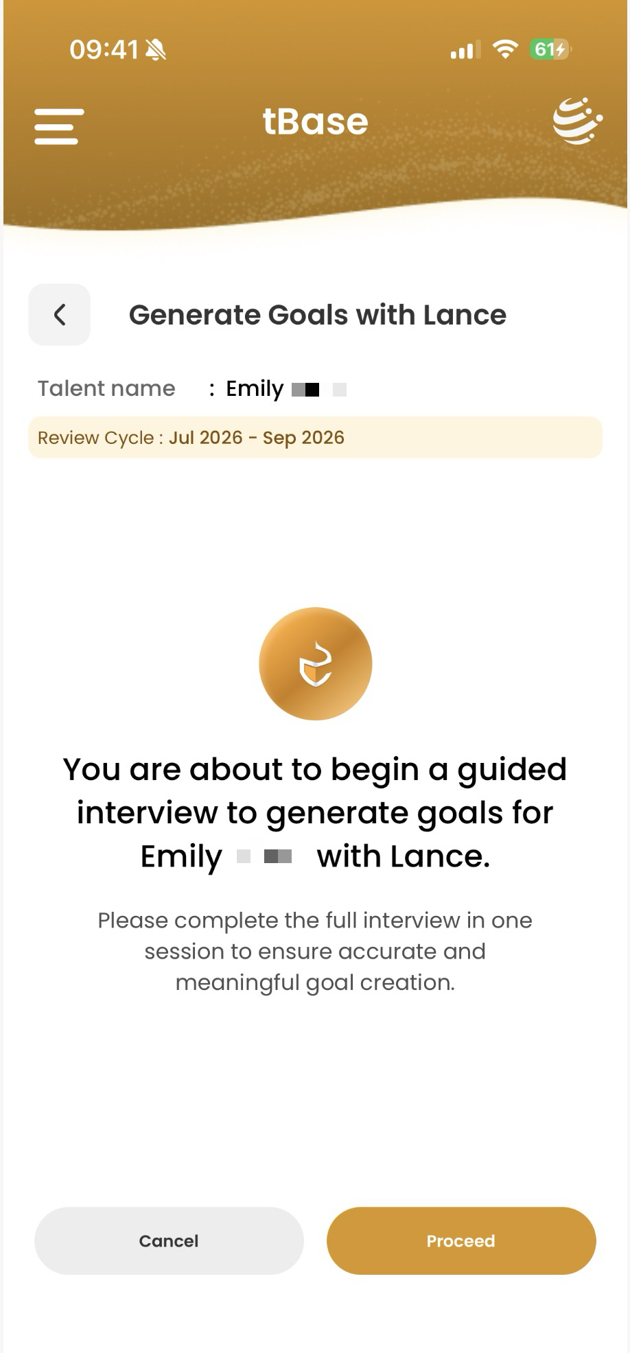 Generate Goals with Lance — confirmation screen